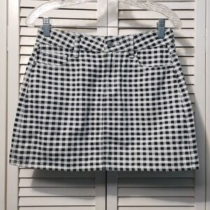 Pacsun Soft Denim Mini Skirt Women's/Juniors  Size 25 Black White Gingham Preppy